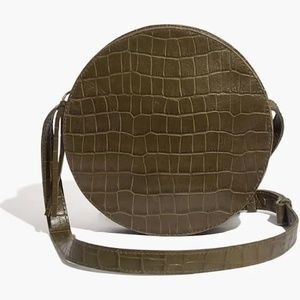 The Simple Circle Crossbody: Croc Embossed Leather Edition